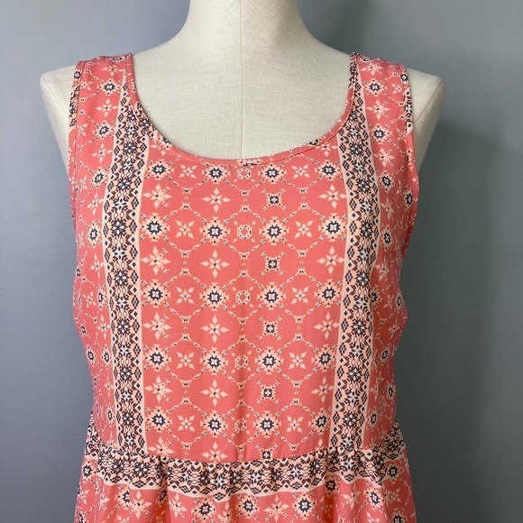 SWEET Journey Peachy Pink Casual Crepe Satin Sleeveless Mini Ruffle Dress Size S - Picture 2 of 12